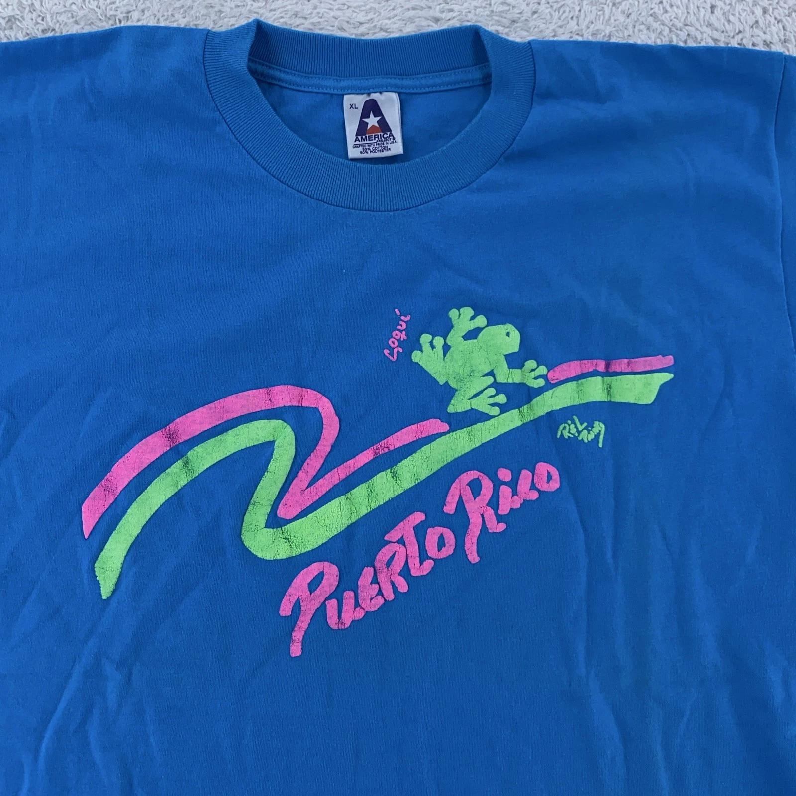 Vintage Puerto Rico Coqui Frog Shirt Mens M/L Blue Neon Surf 80s Beach Tee M
Vintage Puerto Rico Coqui Frog Shirt Mens M/L Blue Neon Surf 80s Beach Tee M