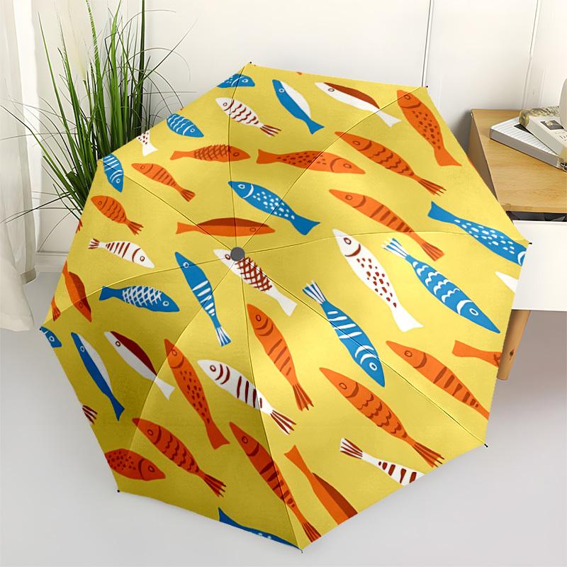 1pc Fish Oceanic Pattern Automatic Umbrella - Stylish, Durable, with 8-Rib Manual Open Design, Elegant Black Handleyy250920116
1pc Fish Oceanic Pattern Automatic Umbrella - Stylish, Durable, with 8-Rib Manual Open Design, Elegant Black Handleyy250920116
