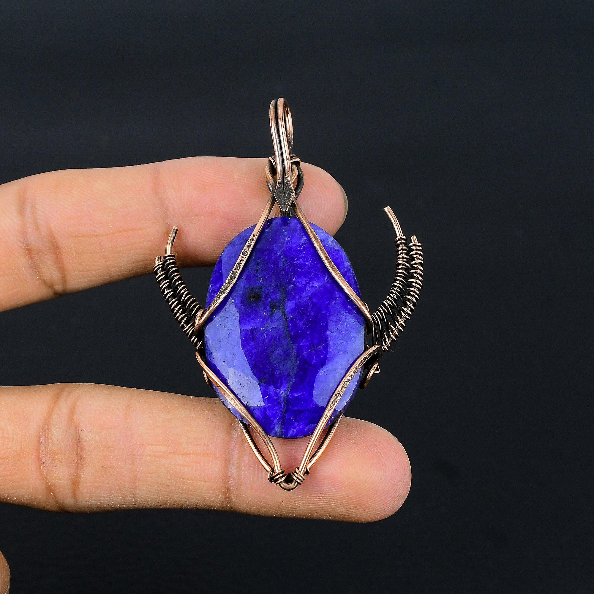 Кулон с синим сапфиром, Кулон с драгоценным камнем ручной работы, Кулон, обернутый медной проволокой 999 пробы, Антикварное украшение, Для подарка на помолвку 2.55 Inches
Кулон с синим сапфиром, Кулон с драгоценным камнем ручной работы, Кулон, обернутый медной проволокой 999 пробы, Антикварное украшение, Для подарка на помолвку 2.55 Inches