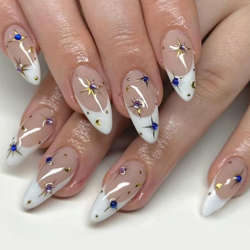 Hot-Selling Removable 24-Piece Glitter Star French Nail Art Set - Trendy False Nails Glue Style
Hot-Selling Removable 24-Piece Glitter Star French Nail Art Set - Trendy False Nails Glue Style