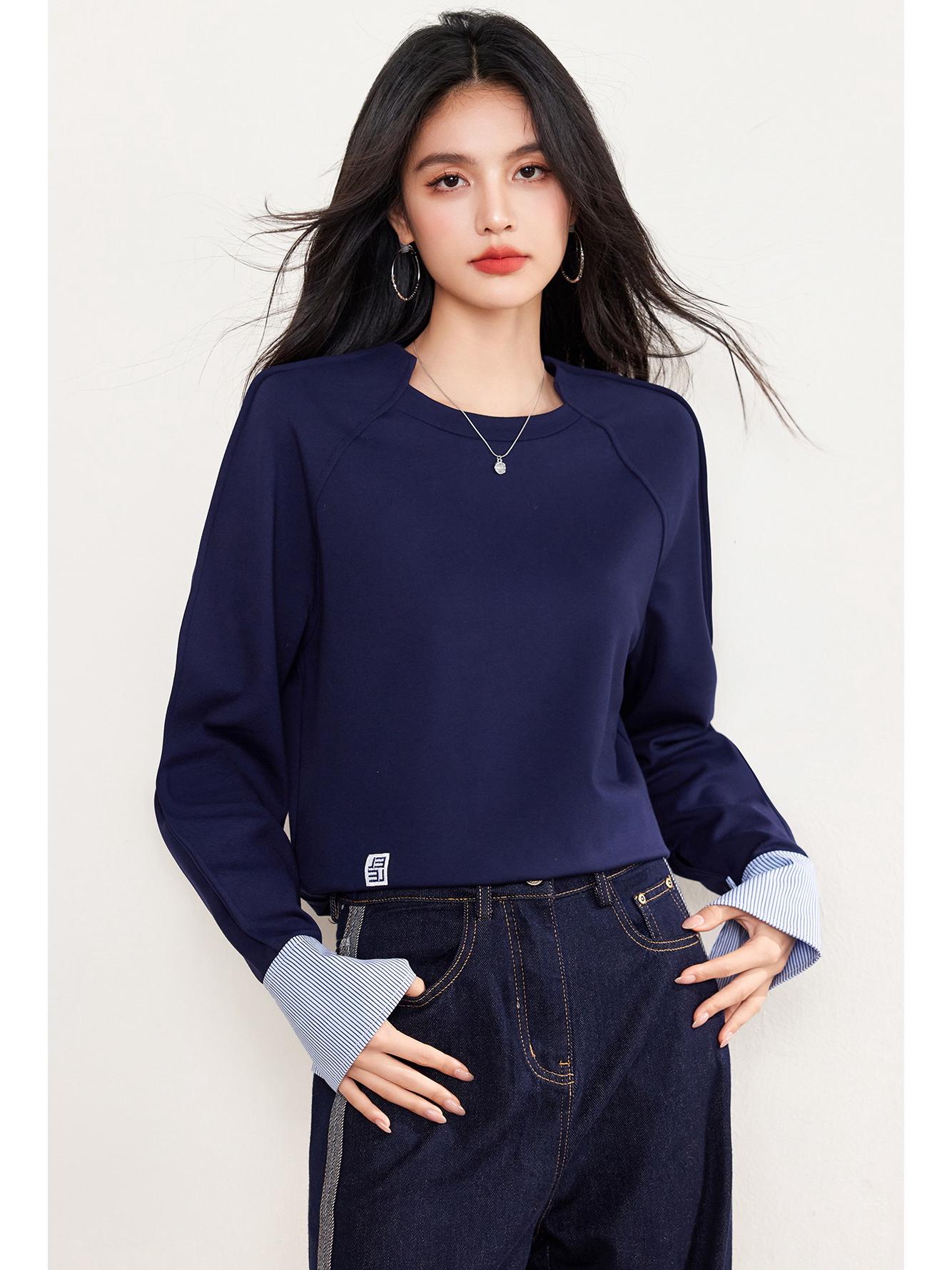 French Spliced Colorblock Long Sleeve Sweatshirt for Women - 2025 Spring Slimming Top L темно-синий
French Spliced Colorblock Long Sleeve Sweatshirt for Women - 2025 Spring Slimming Top L темно-синий