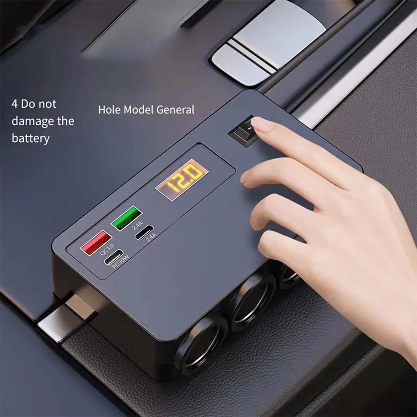 Розгалужувач автомобільного прикурювача 12В/24В, 4 порти, з цифровим дисплеєм, USB-зарядний пристрій one size чорний
Розгалужувач автомобільного прикурювача 12В/24В, 4 порти, з цифровим дисплеєм, USB-зарядний пристрій one size чорний