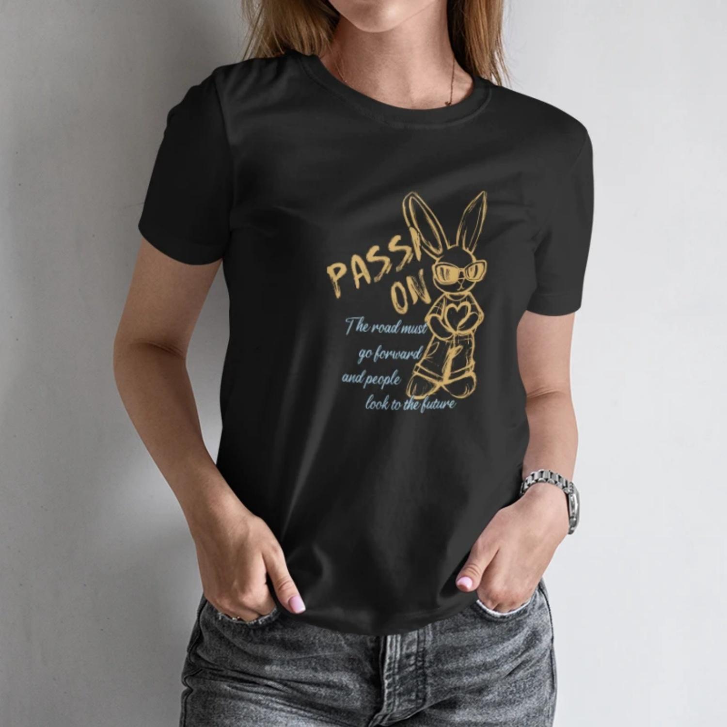 Motivational Women s Short Sleeve T Shirt“PASS ON” Bunny themed Print with Inspiring Quote for a Forward looking Summer Look S чёрный
Motivational Women s Short Sleeve T Shirt“PASS ON” Bunny themed Print with Inspiring Quote for a Forward looking Summer Look S чёрный