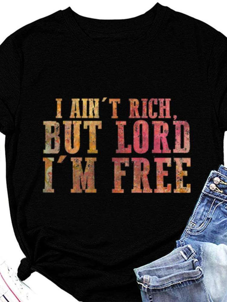 I Ain t Rich But Lord I m Free Print Women T Shirt Short Sleeve O Neck Loose Women Tshirt Ladies Tee Shirt Tops Camisetas Mujer S красный
I Ain t Rich But Lord I m Free Print Women T Shirt Short Sleeve O Neck Loose Women Tshirt Ladies Tee Shirt Tops Camisetas Mujer S красный