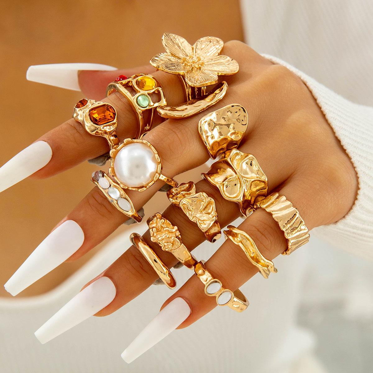 Tocona New Fashion Luxury Imitation Pearl Open Ring Sets for Women Elegant Gold Color Ring Party Jewelry Accessories
Tocona New Fashion Luxury Imitation Pearl Open Ring Sets for Women Elegant Gold Color Ring Party Jewelry Accessories