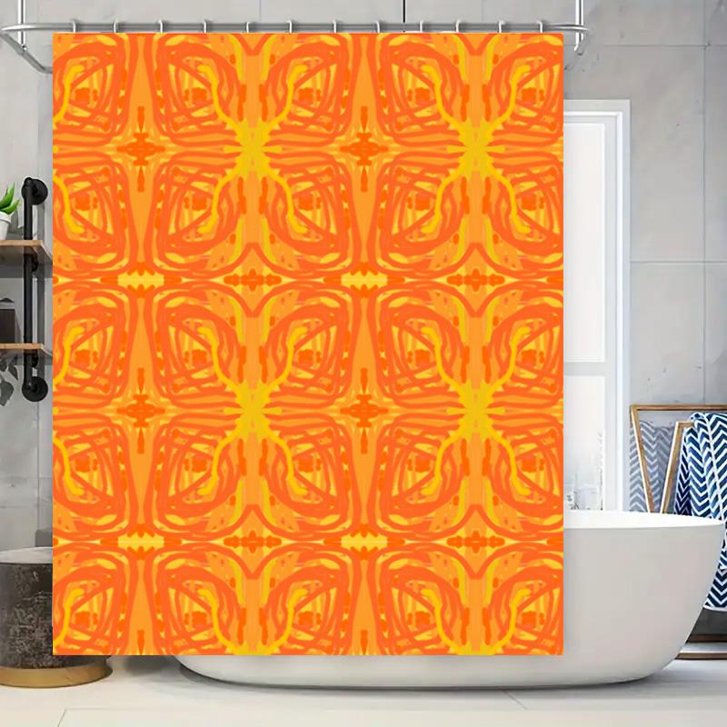 Orange Shower Curtain With Geometric Design Bath Decor For Home Bathroom Modern Printed Shower Drapes Easy Installation In White W60H190(CM)-1 Pcs
Orange Shower Curtain With Geometric Design Bath Decor For Home Bathroom Modern Printed Shower Drapes Easy Installation In White W60H190(CM)-1 Pcs