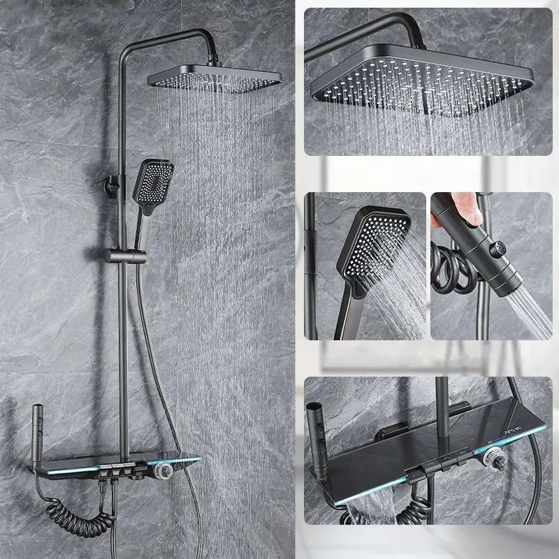 Upgrade White Hot Cold Bathroom Shower Set with LED Display Piano Keys Bath Shower Rain Shower Faucet Bathroom Accessories Brass
Upgrade White Hot Cold Bathroom Shower Set with LED Display Piano Keys Bath Shower Rain Shower Faucet Bathroom Accessories Brass