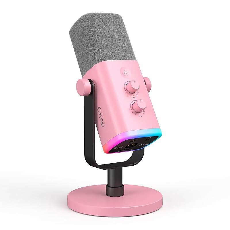 FIFINE USB/XLR standalone microphone unidirectional dynamic microphone Compatible with PC/PS4/PS5 mute button RGB lighting Volume control With
FIFINE USB/XLR standalone microphone unidirectional dynamic microphone Compatible with PC/PS4/PS5 mute button RGB lighting Volume control With