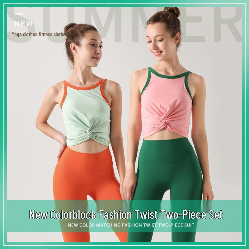 Stylish Colorblock Twist-Back Yoga Set: Slimming High-Waist, Summer-Ready, Two-Piece Activewear for Women M
Stylish Colorblock Twist-Back Yoga Set: Slimming High-Waist, Summer-Ready, Two-Piece Activewear for Women M