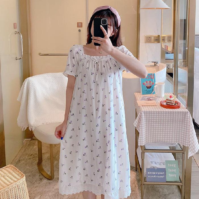 Women s Summer Off-the-Shoulder Solid-Color Short-Sleeve Nightgown: Princess-Style Lace-Trimmed Loose-Fitting Dress XS
Women s Summer Off-the-Shoulder Solid-Color Short-Sleeve Nightgown: Princess-Style Lace-Trimmed Loose-Fitting Dress XS