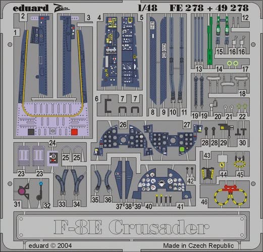 Eduard 1/48 Zoom Etched Parts for F-8E Crusader (for Hasegawa) Plastic Model Kit, EDUFE278
Eduard 1/48 Zoom Etched Parts for F-8E Crusader (for Hasegawa) Plastic Model Kit, EDUFE278