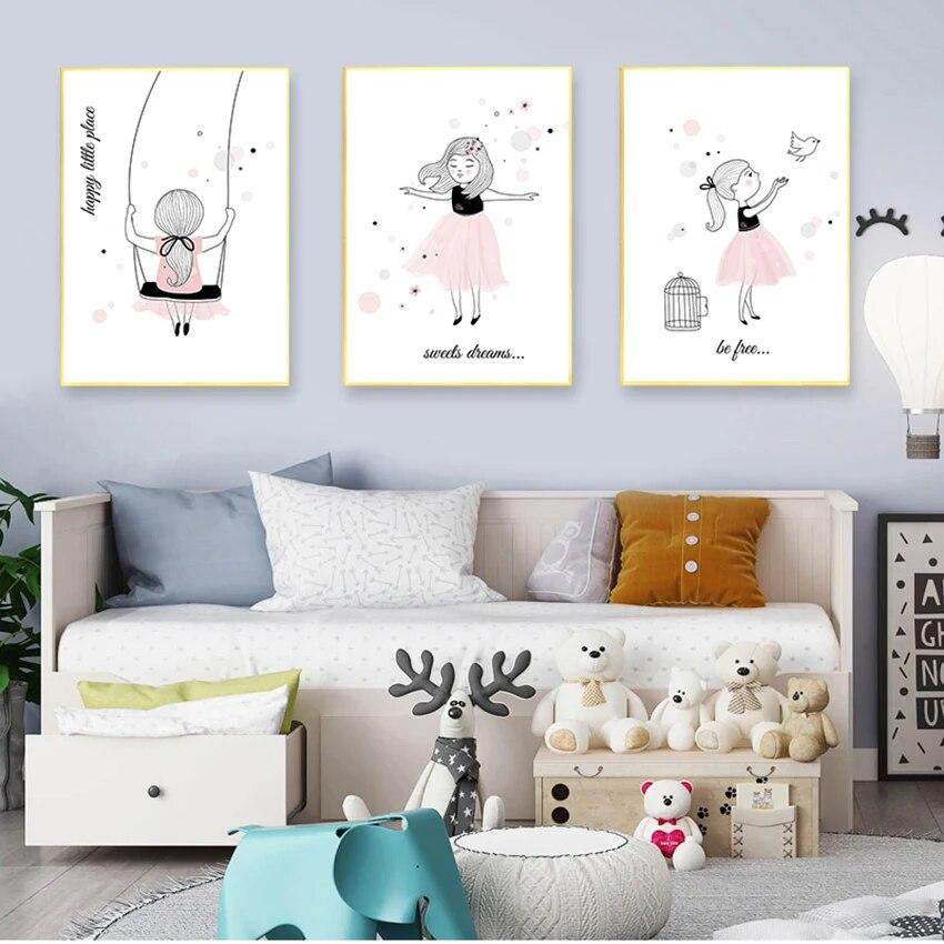 Baby Room Decor Dancing Girl and Printable Living Room Wall Picture Quote Pink Canvas Painting
Baby Room Decor Dancing Girl and Printable Living Room Wall Picture Quote Pink Canvas Painting