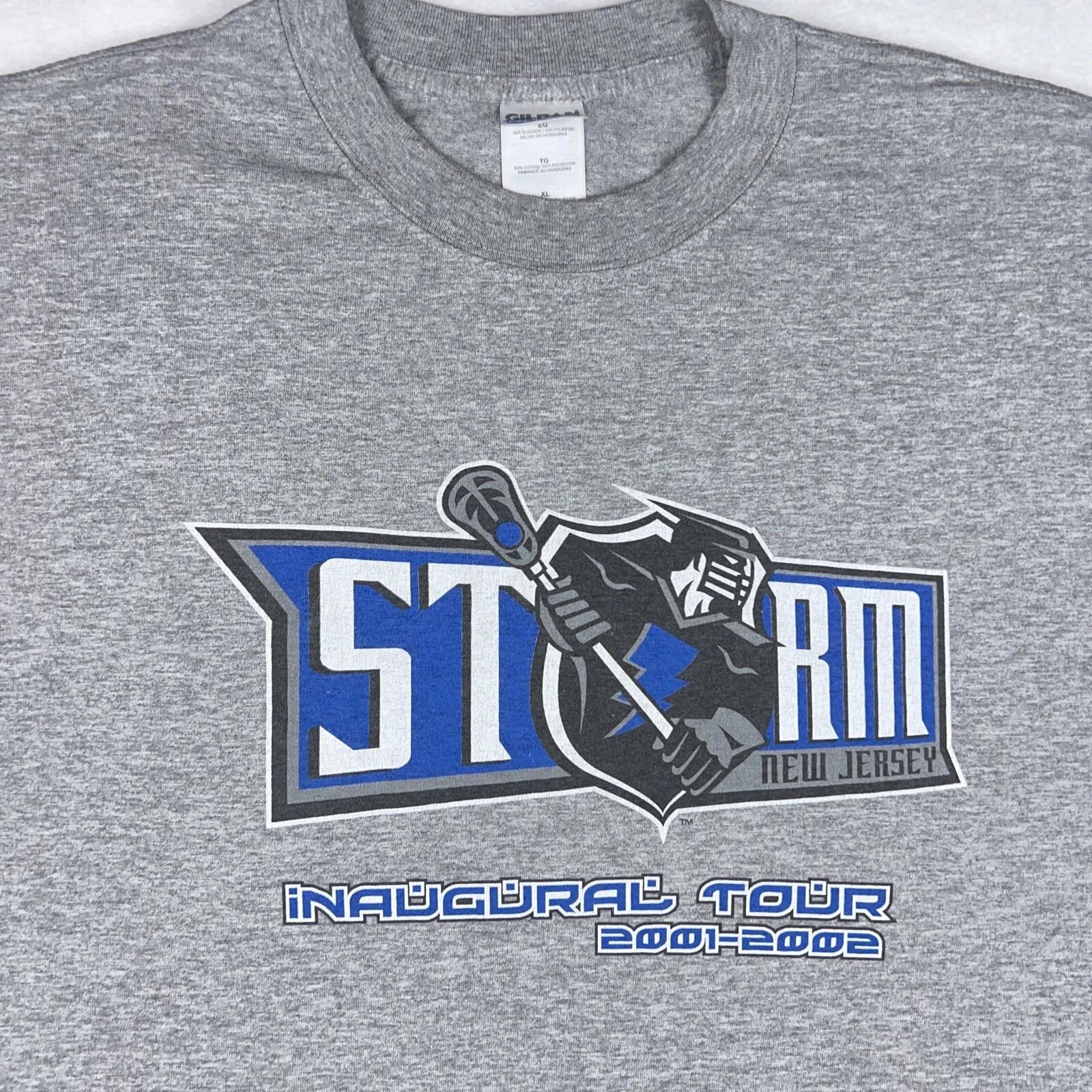 vintage 2002 NEW JERSEY STORM LACROSSE INAUGURAL TOUR DATES T-Shirt XL M
vintage 2002 NEW JERSEY STORM LACROSSE INAUGURAL TOUR DATES T-Shirt XL M