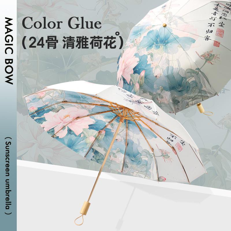 Three-fold 12-bone hand open new vinyl double-layer umbrella lettering solid wood handle sunscreen umbrella gift bag
Three-fold 12-bone hand open new vinyl double-layer umbrella lettering solid wood handle sunscreen umbrella gift bag