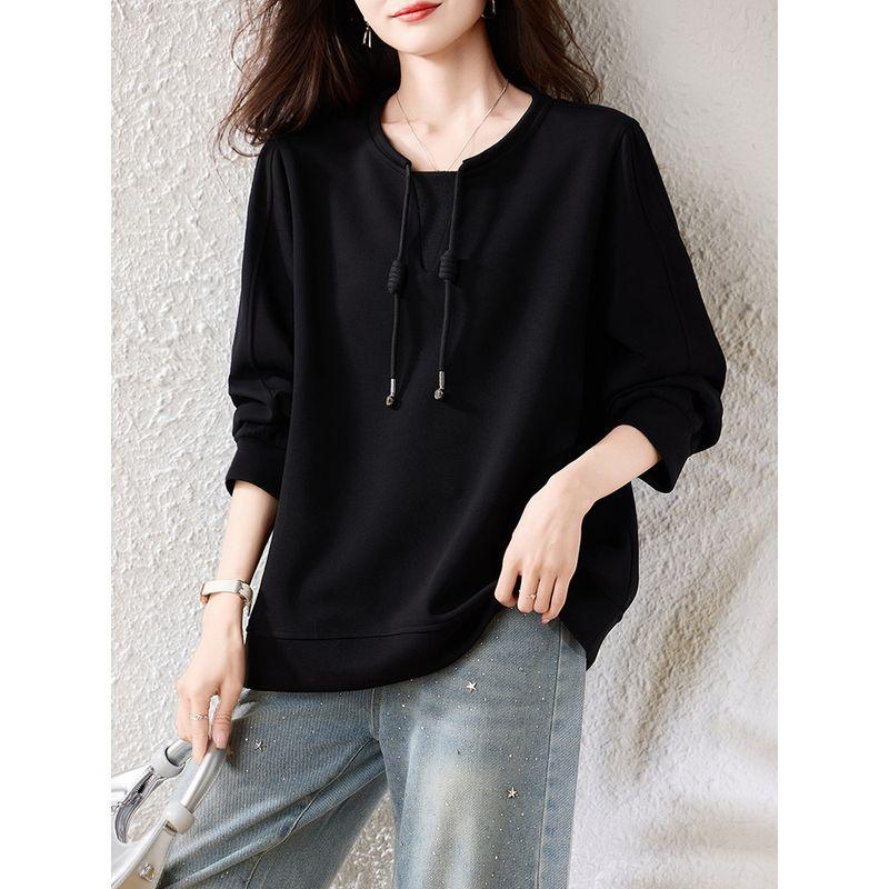 September Moda Fashion Round Neck Drawstring Sweatshirt 2026 Spring New Casual Top European Style Plus Size Loose Women s Clothing Black 5XL
September Moda Fashion Round Neck Drawstring Sweatshirt 2026 Spring New Casual Top European Style Plus Size Loose Women s Clothing Black 5XL