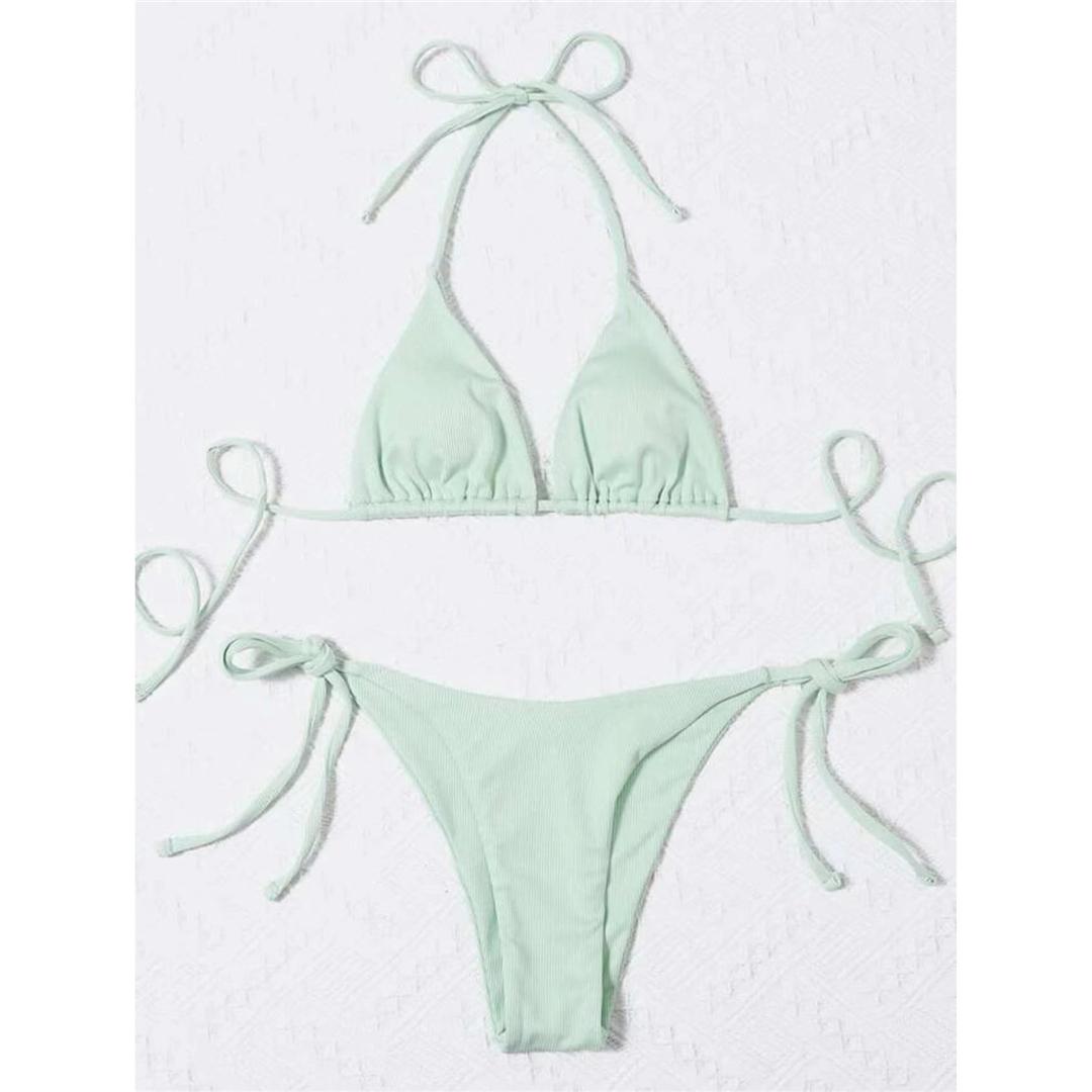 Новый сексуальный бикини в рубчик с лямкой на шее, женский купальник, женский купальник, комплект бикини из двух предметов, мягкий купальный костюм, купальный костюм для женщин L светло-зеленый
Новый сексуальный бикини в рубчик с лямкой на шее, женский купальник, женский купальник, комплект бикини из двух предметов, мягкий купальный костюм, купальный костюм для женщин L светло-зеленый