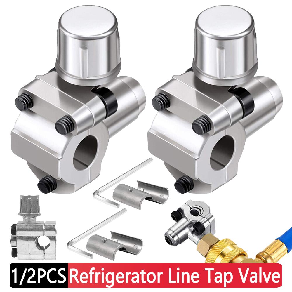 1/2pcs Line Tap Faucet Valve Kit 1/4 5/16 3/8 Inch Zinc Alloy Air Conditioner Refrigerator Piercing Puncture Valve Hand Tools 
1/2pcs Line Tap Faucet Valve Kit 1/4 5/16 3/8 Inch Zinc Alloy Air Conditioner Refrigerator Piercing Puncture Valve Hand Tools