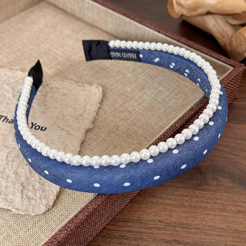 Ретро джинсово-синяя жемчужная двухслойная повязка на голову для девочки, изысканный обруч для волос, женственная темпераментная повязка для волос, модные женские аксессуары для волос
Ретро джинсово-синяя жемчужная двухслойная повязка на голову для девочки, изысканный обруч для волос, женственная темпераментная повязка для волос, модные женские аксессуары для волос