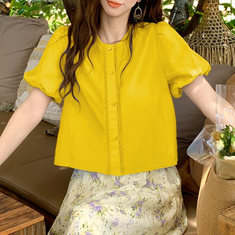 VONDA Женские летние кружевные блузки с круглым вырезом и коротким рукавом 4XL жёлтый
VONDA Женские летние кружевные блузки с круглым вырезом и коротким рукавом 4XL жёлтый