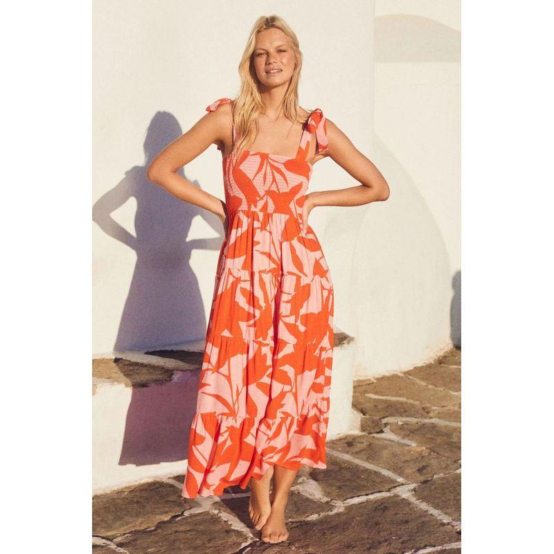 Fashion Style Temperament Printed Sleeveless Open Back Tied Dress Slip Dress Printed Backless Dress Orange Red Print L
Fashion Style Temperament Printed Sleeveless Open Back Tied Dress Slip Dress Printed Backless Dress Orange Red Print L