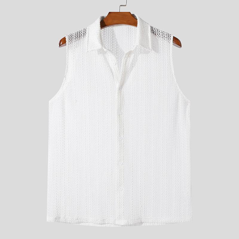 INCERUN Мужские топы без рукавов с вырезом, летние, прозрачные, кружевные, вязаные крючком, пуговицы, жилет L белый
INCERUN Мужские топы без рукавов с вырезом, летние, прозрачные, кружевные, вязаные крючком, пуговицы, жилет L белый