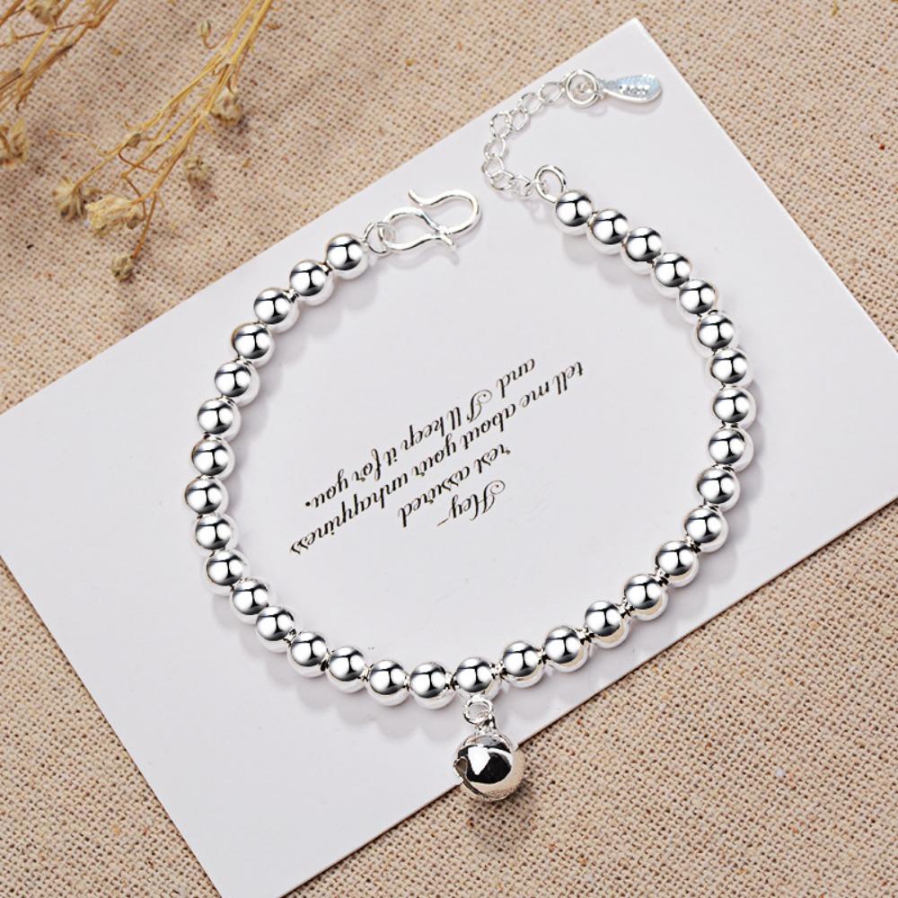 925 Sterling Silver Bell Chain Beaded Bracelet Minimalist European Style Jewelry for Women
925 Sterling Silver Bell Chain Beaded Bracelet Minimalist European Style Jewelry for Women