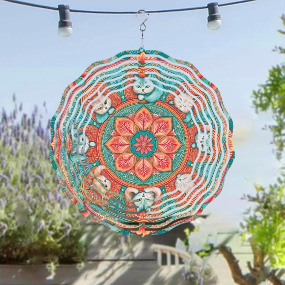 Vibrant Mandala Design Metal Wind Chime for Outdoor Garden Balcony Decor 360 Degree Rotation Handcrafted Artwork All Seasons Hanging Ornament 01A
Vibrant Mandala Design Metal Wind Chime for Outdoor Garden Balcony Decor 360 Degree Rotation Handcrafted Artwork All Seasons Hanging Ornament 01A