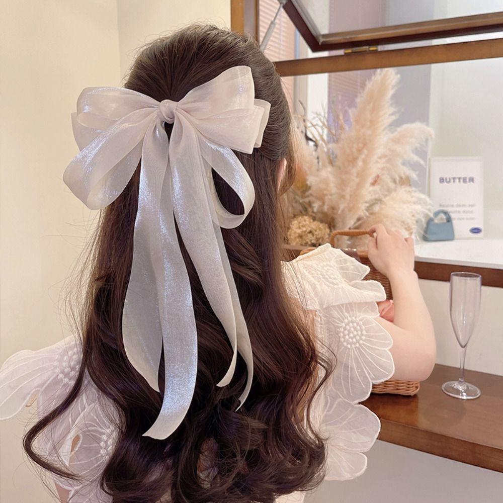 Yarn Bow Knot Hairpin Streamer Hair Duckbill Clip Spring Big Bow Hair Clips Girls Beige-A
Yarn Bow Knot Hairpin Streamer Hair Duckbill Clip Spring Big Bow Hair Clips Girls Beige-A