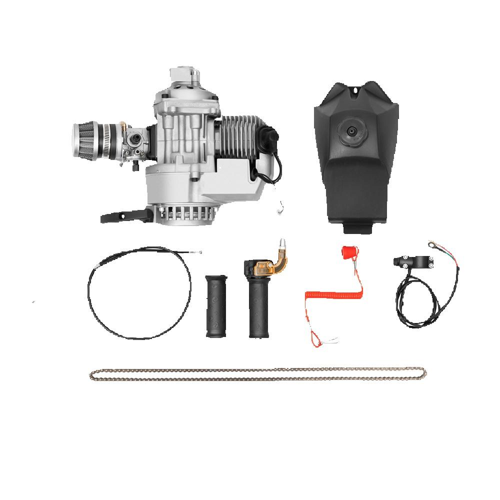 49CC Bicycle Engine Kit,2 Stroke Gasoline Pull Rope Start Engine Motor Kit with 0.32 Gal Fuel Tank,Air Cooling System срібний
49CC Bicycle Engine Kit,2 Stroke Gasoline Pull Rope Start Engine Motor Kit with 0.32 Gal Fuel Tank,Air Cooling System срібний