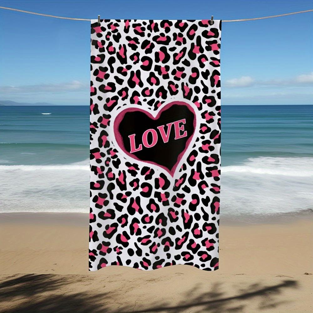 Pink Love Heart Leopard Print Beach Towel, Quick Dry Soft Sand Resistant for Travel Camping W40*H60(CM)
Pink Love Heart Leopard Print Beach Towel, Quick Dry Soft Sand Resistant for Travel Camping W40*H60(CM)