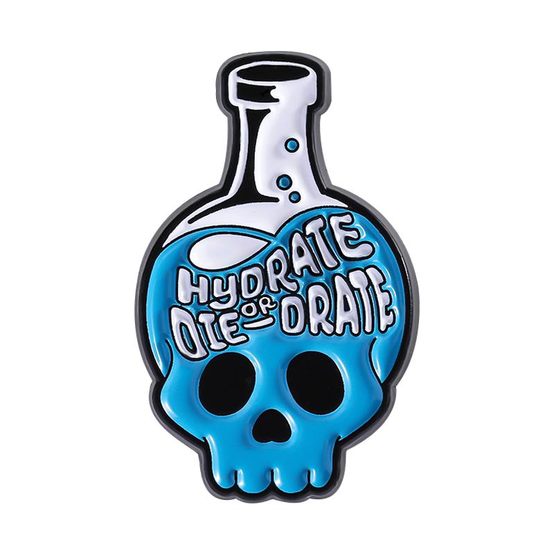 Stay Hydrate Enamel Pins Hydrate Or Diedrate Drink More Water Reminder Halloween Skull Brooches Badge Jewelry Gifts for Friends
Stay Hydrate Enamel Pins Hydrate Or Diedrate Drink More Water Reminder Halloween Skull Brooches Badge Jewelry Gifts for Friends