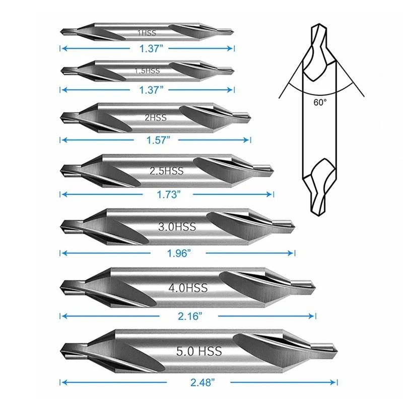 Набор из 7 центральных сверл 1/1.5/2/2.5/3/4/5, набор центральных сверл с углом 60 градусов, зенковочные инструменты для токарных станков по металлу
Набор из 7 центральных сверл 1/1.5/2/2.5/3/4/5, набор центральных сверл с углом 60 градусов, зенковочные инструменты для токарных станков по металлу