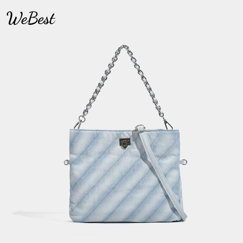 Large-capacity Foldable Tote Bag, Twill Shoulder Bag, Chain Crossbody Bag светло-синий
Large-capacity Foldable Tote Bag, Twill Shoulder Bag, Chain Crossbody Bag светло-синий