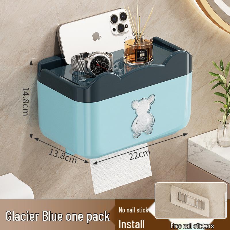 Waterproof Wall-Mounted Toilet Paper Holder and Storage Rack
Waterproof Wall-Mounted Toilet Paper Holder and Storage Rack