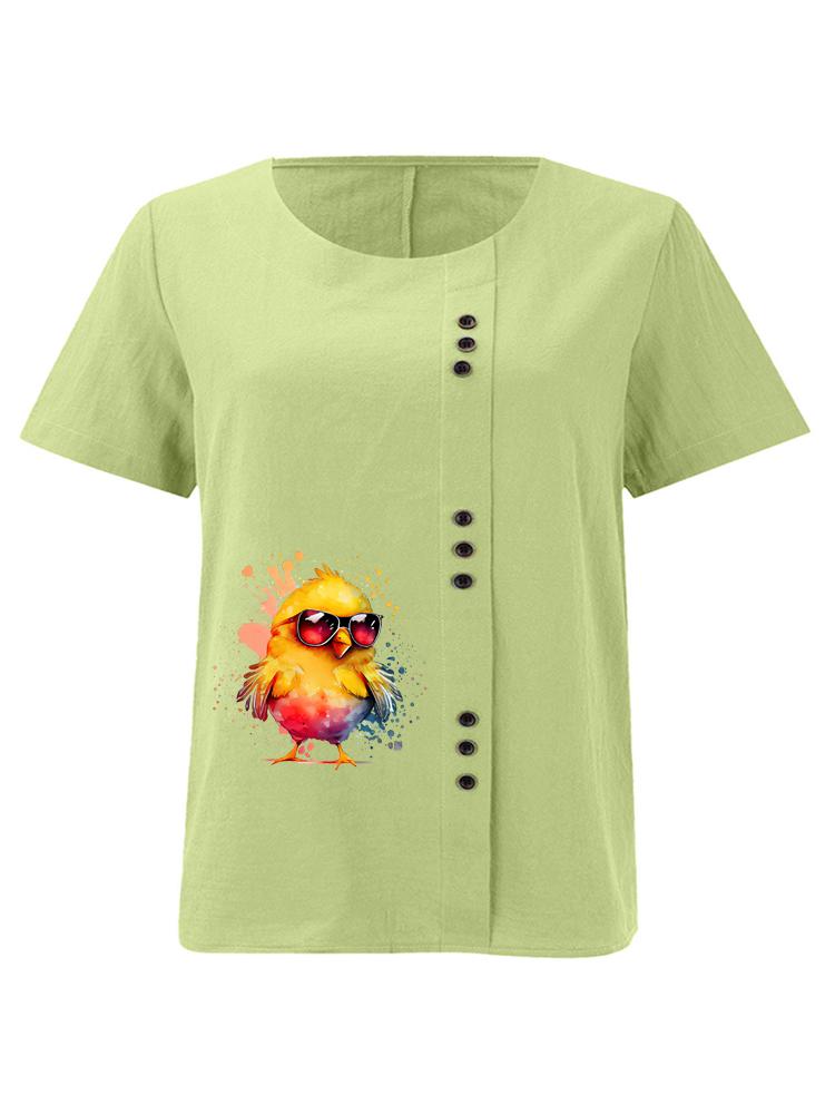Women s Fashion Cool Little Chicken Print Shot Sleeve T-shirt Loose Cotton Shirt Casual Loose Summer Blouse Tops Plus Size 5XL зелений
Women s Fashion Cool Little Chicken Print Shot Sleeve T-shirt Loose Cotton Shirt Casual Loose Summer Blouse Tops Plus Size 5XL зелений