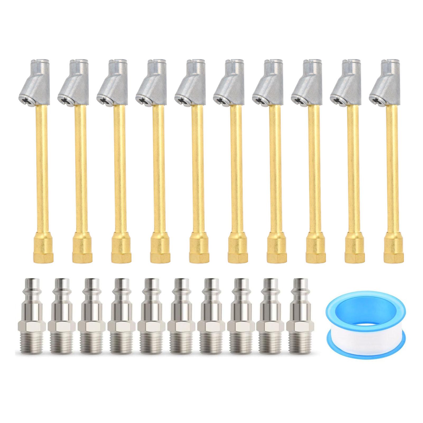 10 Set Dual Head Air Chuck 14in NPT 2 Way Connection Extended Air Chuck with Quick Plug for
10 Set Dual Head Air Chuck 14in NPT 2 Way Connection Extended Air Chuck with Quick Plug for