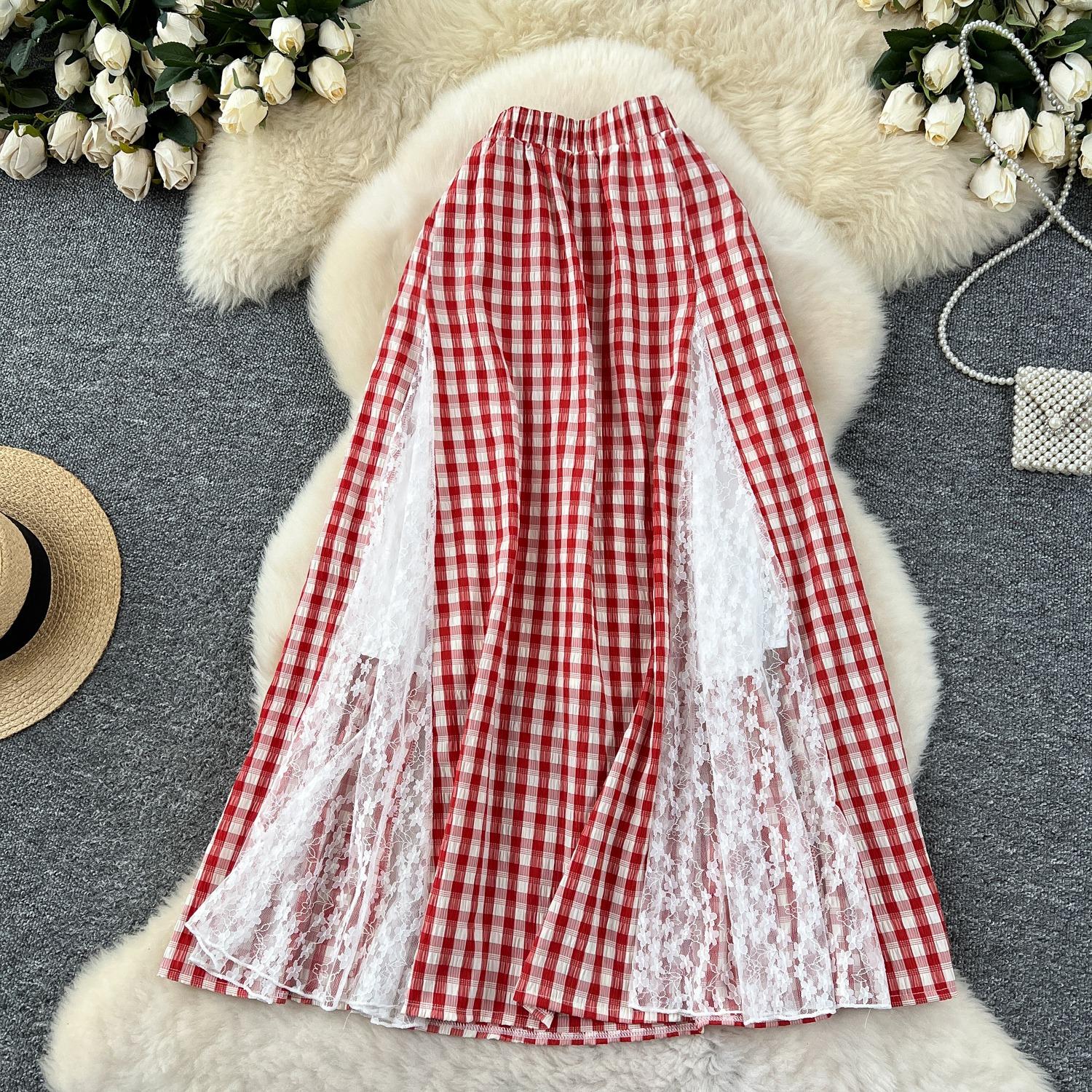 DIMANAF 2025 летние женские юбки клетчатые винтажные эластичные синие плиссированные элегантные длинные юбки новые кружевные с высокой талией One Size красный
DIMANAF 2025 летние женские юбки клетчатые винтажные эластичные синие плиссированные элегантные длинные юбки новые кружевные с высокой талией One Size красный