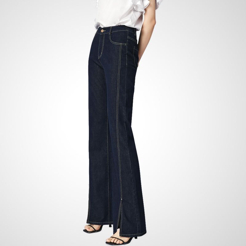 High Waist Loose and Slimming Versatile Split Straight-Leg Pants Indigo S
High Waist Loose and Slimming Versatile Split Straight-Leg Pants Indigo S