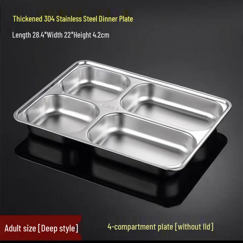304 Stainless Steel Compartmented Meal Tray with Lid
304 Stainless Steel Compartmented Meal Tray with Lid