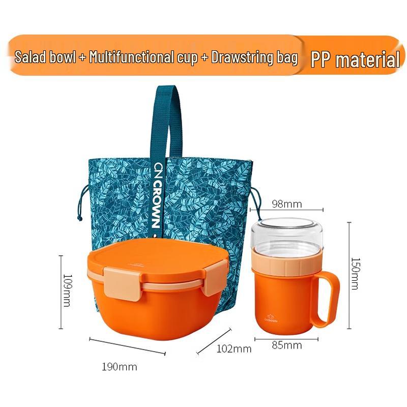 CNCrown Double-Layer Salad Bowl & Oatmeal Cup Set
CNCrown Double-Layer Salad Bowl & Oatmeal Cup Set