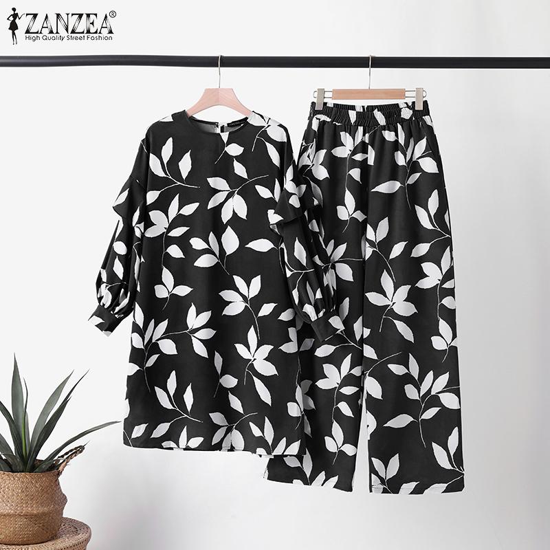 ZANZEA Одежда с принтом Женская блузка с длинными рукавами и брюки Повседневный комплект из двух предметов
ZANZEA Одежда с принтом Женская блузка с длинными рукавами и брюки Повседневный комплект из двух предметов