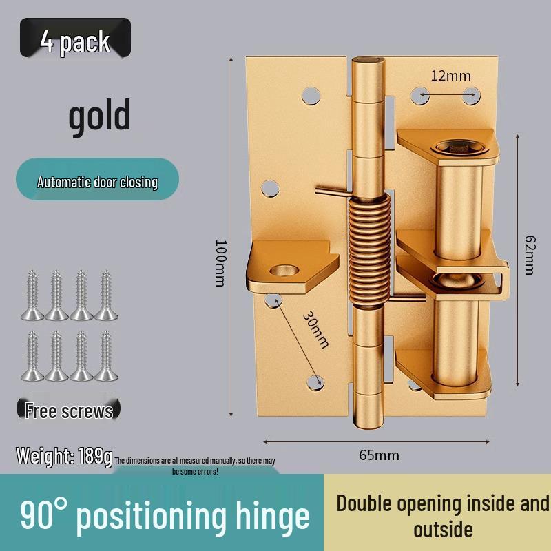 4-inch Automatic Closing Multifunctional Door Closer Hinge with 90-degree Positioning
4-inch Automatic Closing Multifunctional Door Closer Hinge with 90-degree Positioning