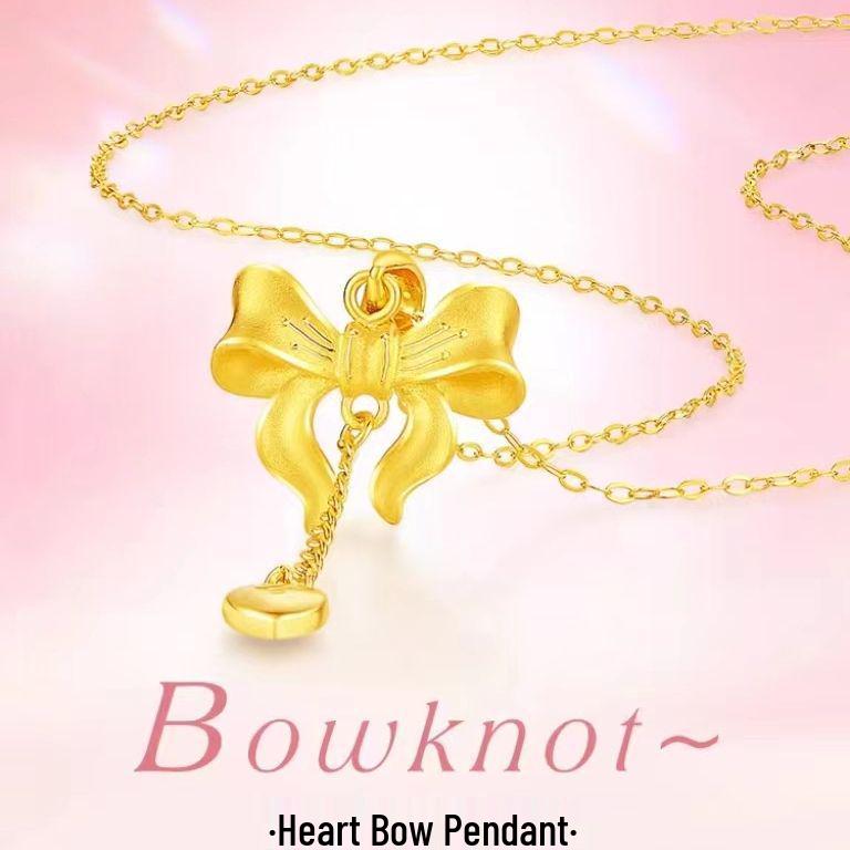 Vietnam Sand Gold Heart Bow Pendant Necklace - Simulated Gold Clavicle Chain Gift for Her Gold Heart Bow Pendant (Chain Excluded)
Vietnam Sand Gold Heart Bow Pendant Necklace - Simulated Gold Clavicle Chain Gift for Her Gold Heart Bow Pendant (Chain Excluded)