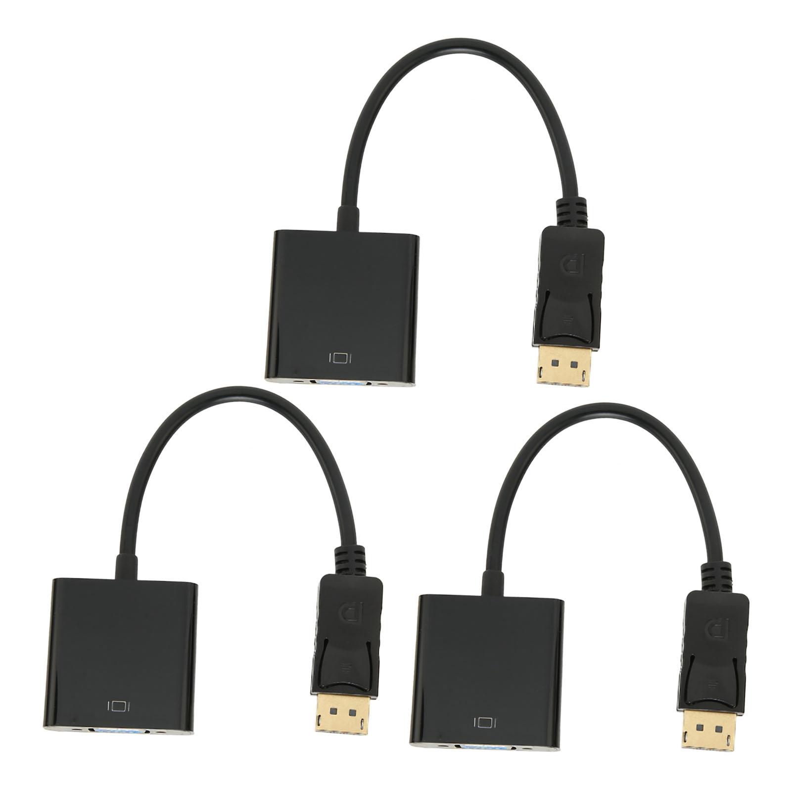 3Pcs DP to VGA Adapter 1920x1080 FHD 60Hz Gold Plated Compact Design DisplayPort to VGA Adapter for Laptop Desktop
3Pcs DP to VGA Adapter 1920x1080 FHD 60Hz Gold Plated Compact Design DisplayPort to VGA Adapter for Laptop Desktop