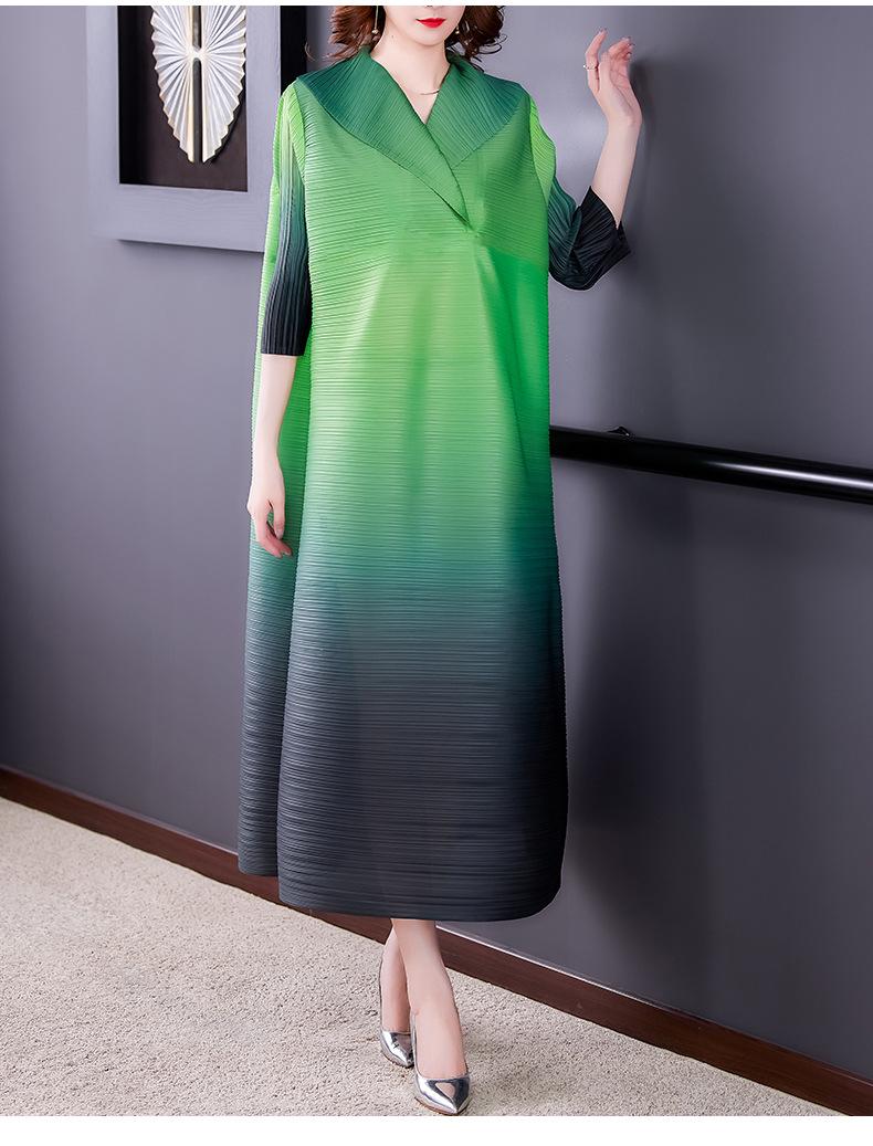 Платье европейско-американского стиля весна/лето 2025, свободного кроя, больших размеров, в западном стиле зелёный