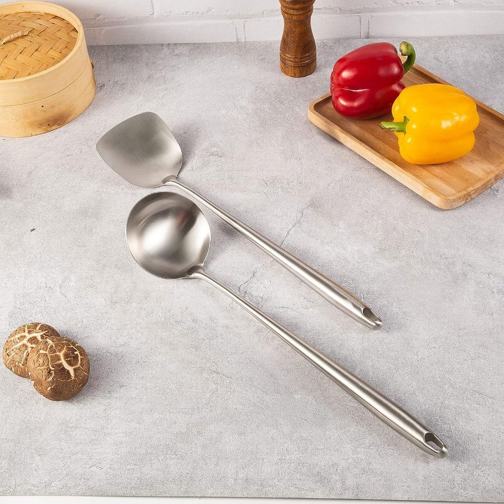 1/2pcs Silver Long Handle Thick Spatula 17 Inch Multi-purpose Long-handled Spoon Kitchen
1/2pcs Silver Long Handle Thick Spatula 17 Inch Multi-purpose Long-handled Spoon Kitchen