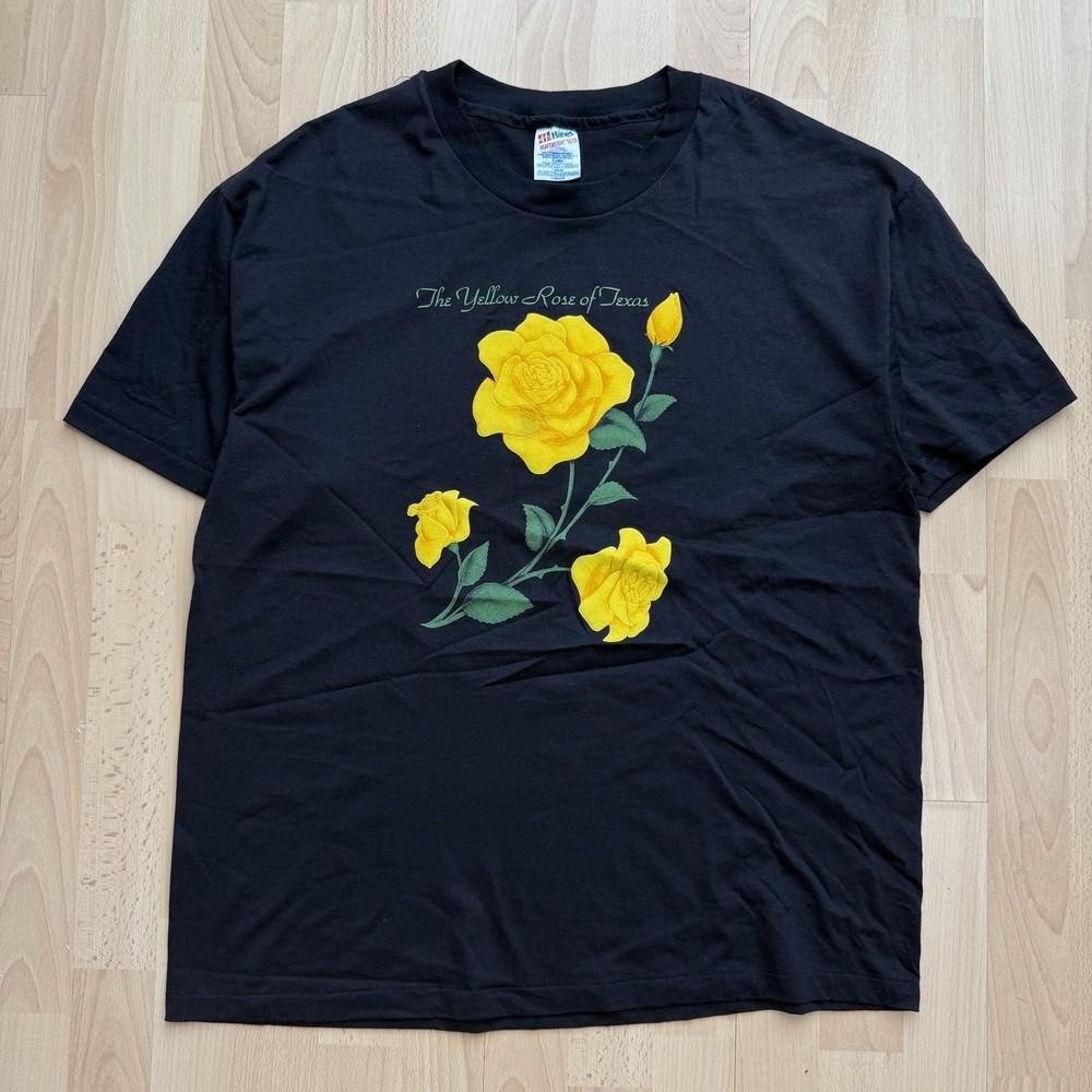 Vintage 90s Yellow Rose Of Texas Graphic Black Single Stitch TShirt Unisex T-Shirt S
Vintage 90s Yellow Rose Of Texas Graphic Black Single Stitch TShirt Unisex T-Shirt S