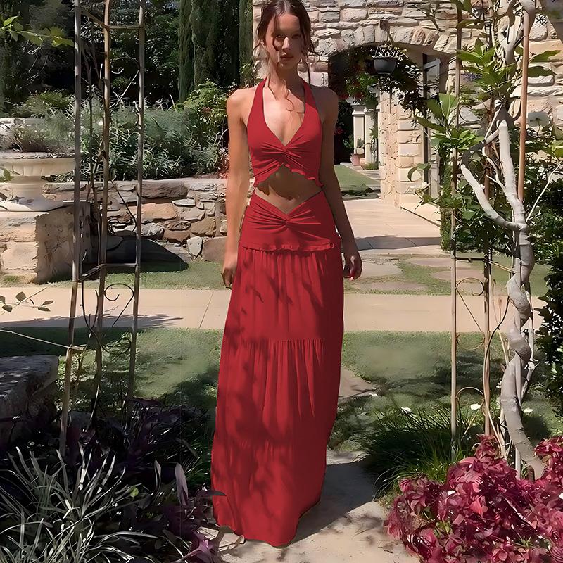 Женская мода зима сексуальный V-образный вырез деревянные ушки сбоку халтер детали узел юбка L красный
Женская мода зима сексуальный V-образный вырез деревянные ушки сбоку халтер детали узел юбка L красный