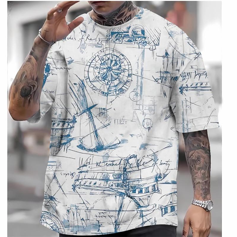 Men s Vintage T Shirt Nautical Map Compass Print T-Shirt Summer Daily Loose Short Sleeve Male Tops Casual Tees Unisex Clothing L
Men s Vintage T Shirt Nautical Map Compass Print T-Shirt Summer Daily Loose Short Sleeve Male Tops Casual Tees Unisex Clothing L