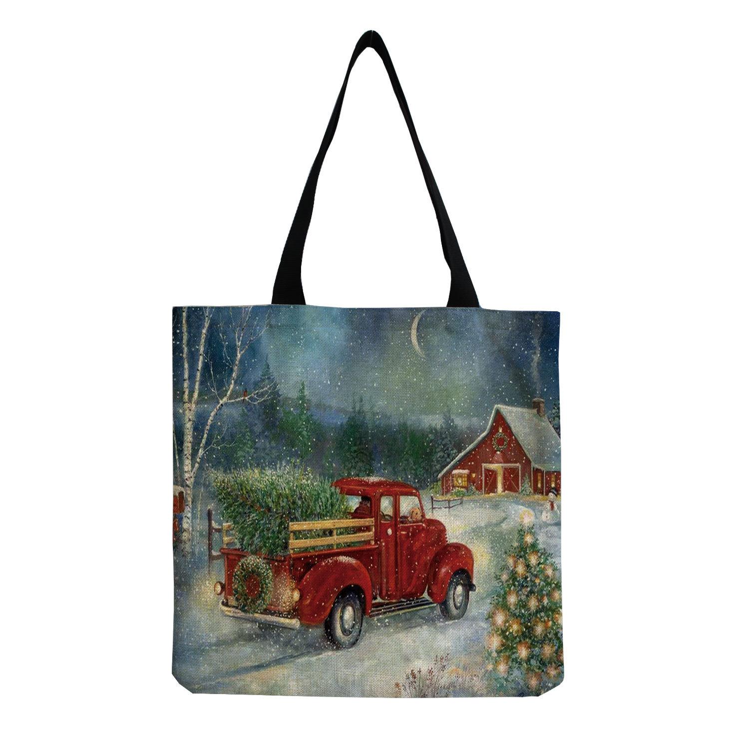 Women Vintage Linen Tote Bag - Large Capacity Christmas Print Shoulder Handbag for Casual & Grocery Shopping KTB 1
Women Vintage Linen Tote Bag - Large Capacity Christmas Print Shoulder Handbag for Casual & Grocery Shopping KTB 1